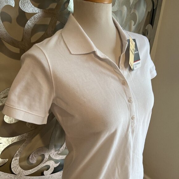 Eddie Bauer Polo Shirt Short Sleeve WHITE Performance XS Ladies UPF30 NEW NWT - Picture 4 of 4